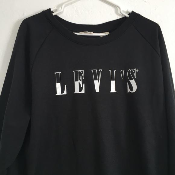 Levi’s Sweatshirt black Crewneck logo plus size basic - Picture 9 of 11